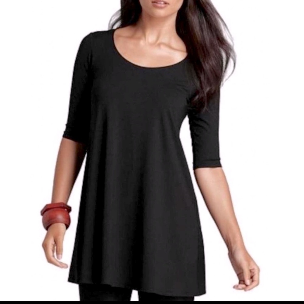 Eileen Fisher Casual Black Mini Dress/Tunic w/Elbow Length Sleeve, Size XS